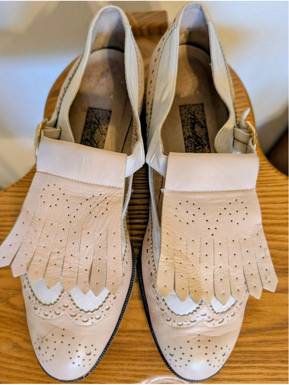 Vintage Amalfi Rangoni Pink Leather Kiltie Loafers Mary Jane Oxford 8.5 Italy - Picture 8 of 12